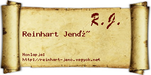Reinhart Jenő névjegykártya