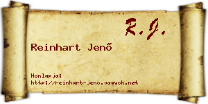 Reinhart Jenő névjegykártya